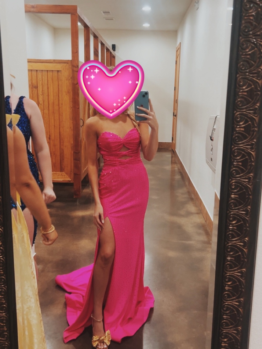 Strapless Hot Pink Evening Gown